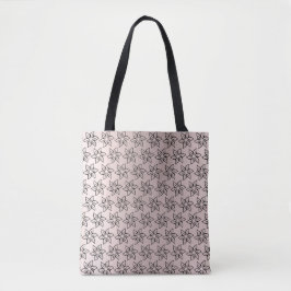 Bolsa Tote Flor Na moda brilhante Chic Black & Purple Elegant