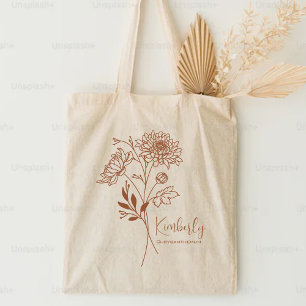 Bolsa Tote Flor Personalizada do Mês de Nascimento Novembro B