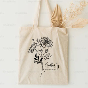 Bolsa Tote Flor Personalizada do Mês de Nascimento Novembro B