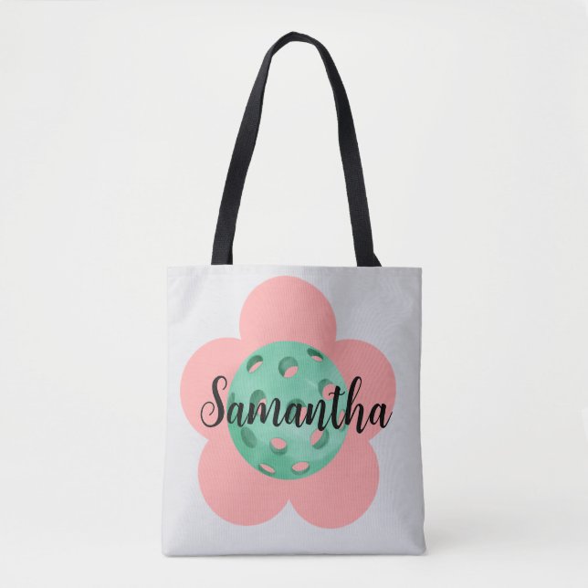 Bolsa Tote Flor Personalizado de Pickleball Simplesmente Dese (Frente)