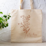 Bolsa Tote Flor Personalizado do Mês de Nascimento May Boho<br><div class="desc">Um belo buquê botânico moderno de Lily das flores do Vale representa o mês de nascimento de maio. O presente ideal para mostrar a sua pessoa favorita o quanto você se importa. Perfeito para todas as ocasiões, incluindo aniversários, melhores amigos, Dia de as mães, presente de damas de honra, madrinha...</div>