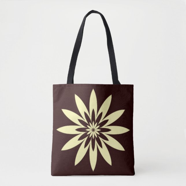 Bolsa Tote Flor Preto Amarelo (Frente)