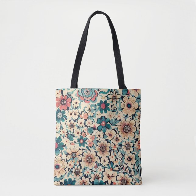 Bolsa Tote Flor Primavera boêmica (Frente)
