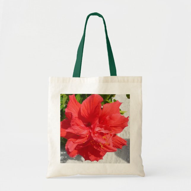 Bolsa Tote Flor Red Double Hibiscus (Frente)