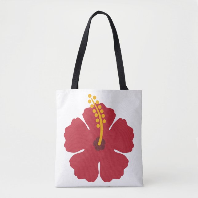 Bolsa Tote Flor Red Hibiscus (Frente)