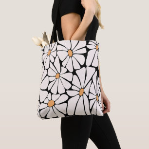Bolsa Tote Flor Retro Margarida Groovy
