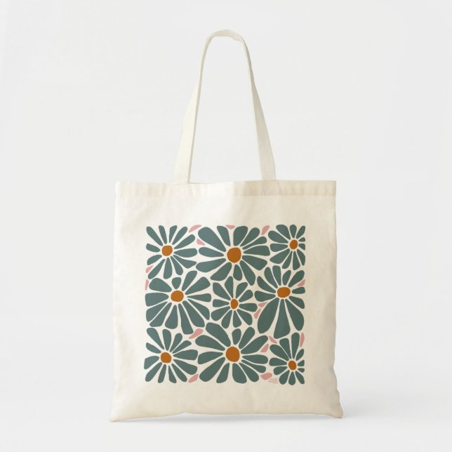 Bolsa Tote Flor retroativo por Impressões de alce Mossy (Frente)