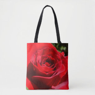 Bolsa Tote Flor Rosa vermelha brilhante Flor