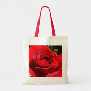 Bolsa Tote Flor Rosa vermelha Brilhante Floral