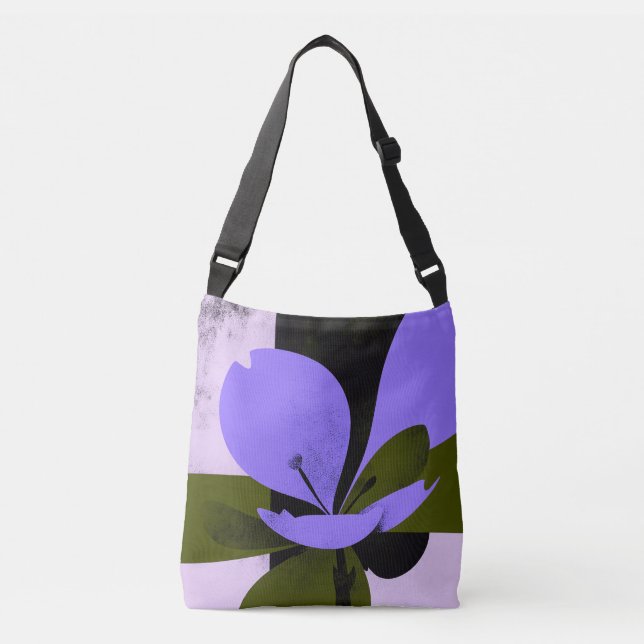 Bolsa Tote Flor Roxa – Floral Abstrato Moderno (Frente)