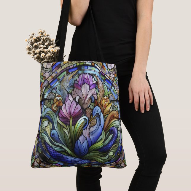 Bolsa Tote Flor Roxo (Close Up)