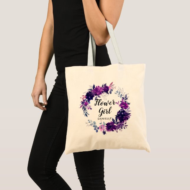 Bolsa Tote Flor Roxo Encantada Monograma (Frente (produto))