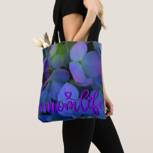 Bolsa Tote Flor roxo, púrpura, empoeirado