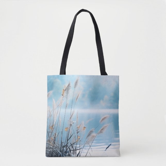Bolsa Tote Flor selvagem Lago Natural Serene (Frente)