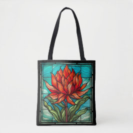 Bolsa Tote Flor Selvagem Vermelho em Vidro Estreito