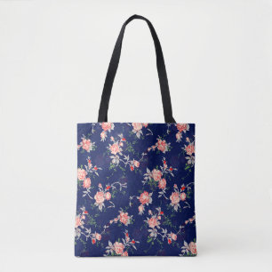 Bolsa Tote Flor sem costura, abstrato, floral, traseiro