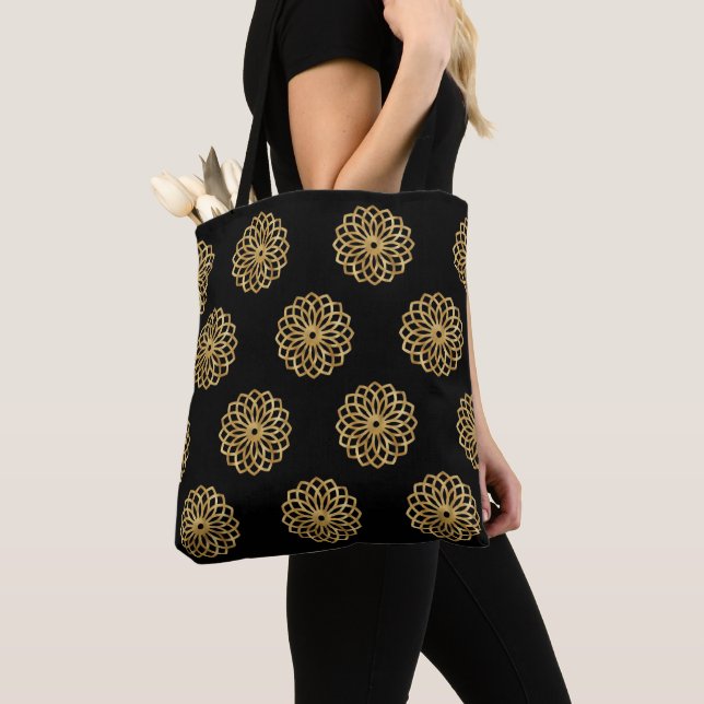 Bolsa Tote Flor suave Dourado (Close Up)