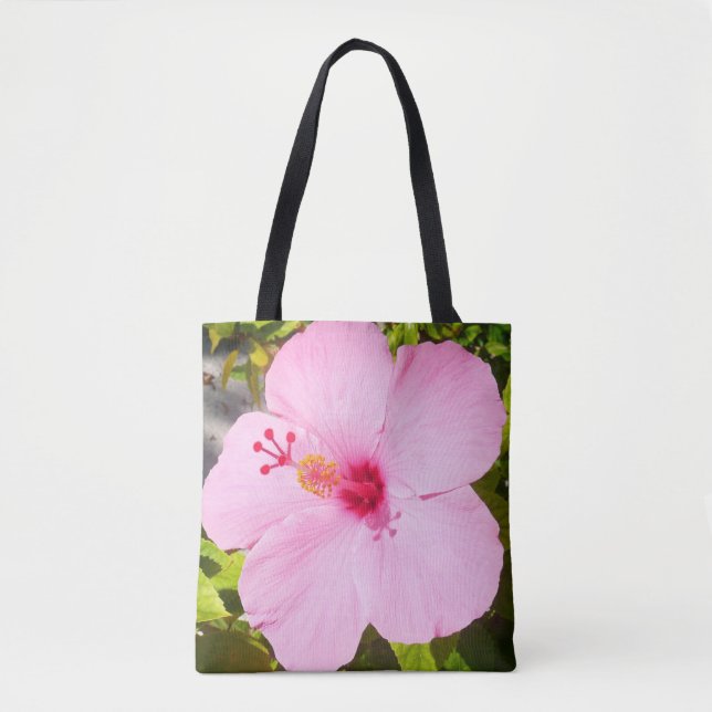 Bolsa Tote Flor Tropical de Hibiscus Rosa (Frente)