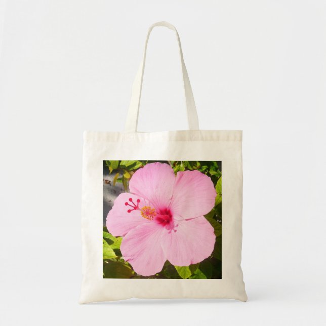 Bolsa Tote Flor Tropical de Hibiscus Rosa (Frente)