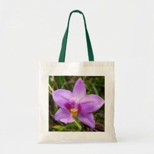 Bolsa Tote Flor Tropical Roxo de Orquídea Selvagem