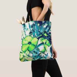 Bolsa Tote Flor verde de cores alteradas