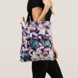 Bolsa Tote Flor virtual bagunçada em tons gradiente
