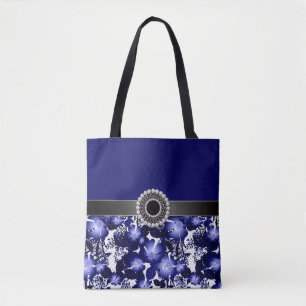 Bolsa Tote Flora de pérolas de cinza do Casamento