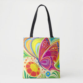 Bolsa Tote Flora Esvoaçante Iluminada pelo Sol