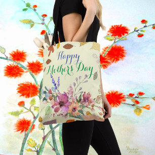 Bolsa Tote Flora Feliz dia de as mães de Folhagem de Greenere
