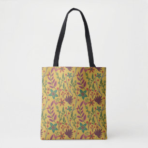 Bolsa Tote Florais, sem costura, flores amarelas