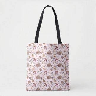 Bolsa Tote Florais Vintage & Corações de Papel