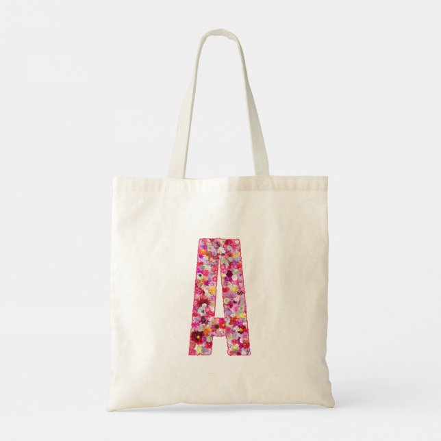 Bolsa Tote Floral Alphabet Letter A (Verso)