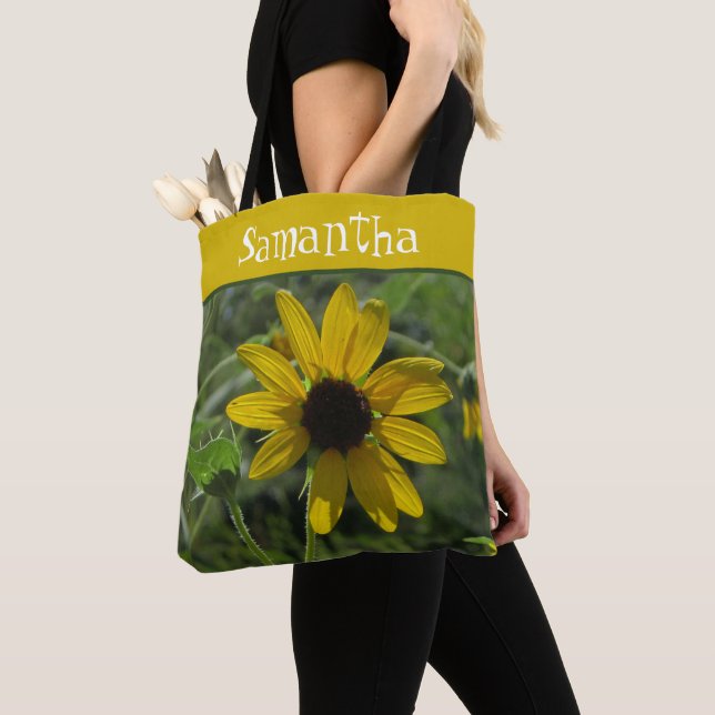 Bolsa Tote Floral Amarelo Foto Brilhante Flor (Close Up)