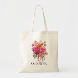 Bolsa Tote Floral Aquarela