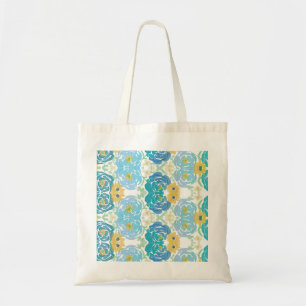Bolsa Tote Floral Aquarela Azul e Amarelo