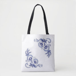 Bolsa Tote floral azul