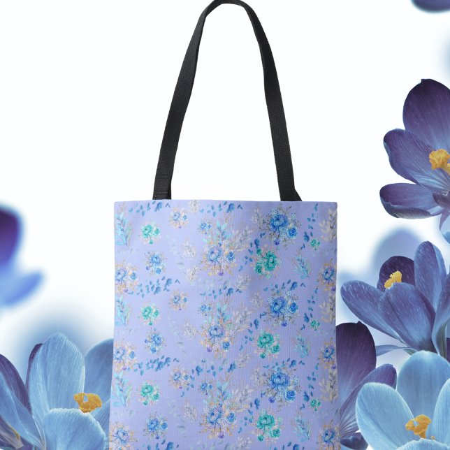 Bolsa Tote Floral Azul chique (Criador carregado)