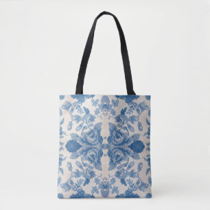 Bolsa Tote Floral azul-vegetal legante