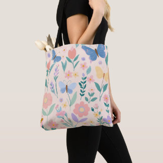 Bolsa Tote Floral Blooms Cor-de-Rosa Viagem das Meninas na Pr