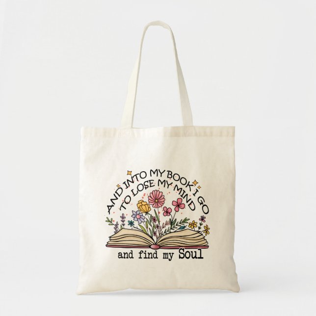 Bolsa Tote Floral Book Lover (Frente)