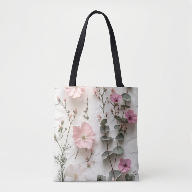 Bolsa Tote Floral Botânica Blush (Frente)