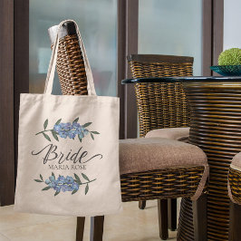Bolsa Tote Floral Botânico Azul Bride Casado Personalizado