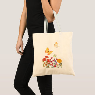 Bolsa Tote Floral & Butterfly Tote Bag – Elegant Flowers and