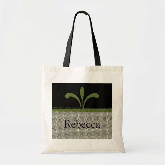 Bolsa Tote Floral Chic Bag, Verde-Oliva (Frente)