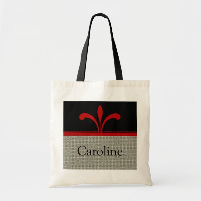 Bolsa Tote Floral Chic Bag, Vermelho Escuro (Frente)
