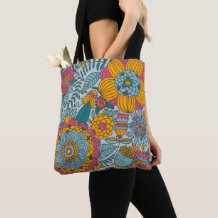 Bolsa Tote Floral Colorida