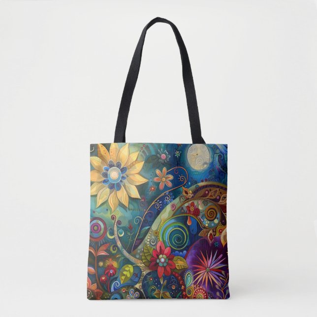 Bolsa Tote Floral Cosmic Bloom (Frente)