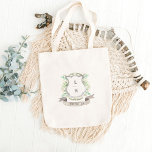 Bolsa Tote Floral Crest Watercolor Monograma Casamento<br><div class="desc">Design de aquarela elegante e rústica pintada à mão por Shelby Allison,  com um escudo do tipo crista familiar e monograma rodeados de intrincados detalhes de flores e folhas.</div>