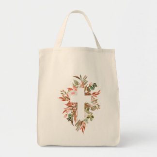 Bolsa Tote Floral Cross Silhouette