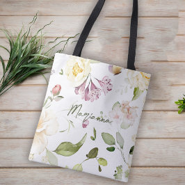 Bolsa Tote Floral de Flor Selvagem de Bridesmaid Gift